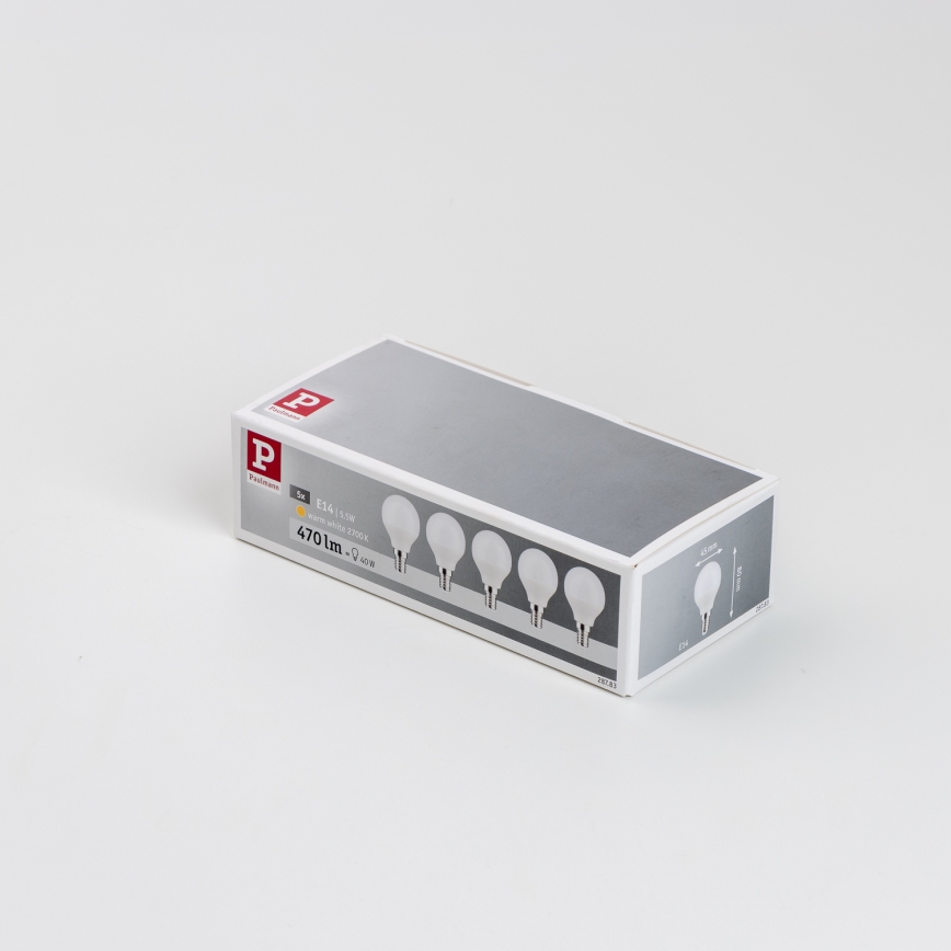 НАБІР 5x Світлодіодна лампочка P45 E14/5,5W/230V 2700K - Paulmann 28783