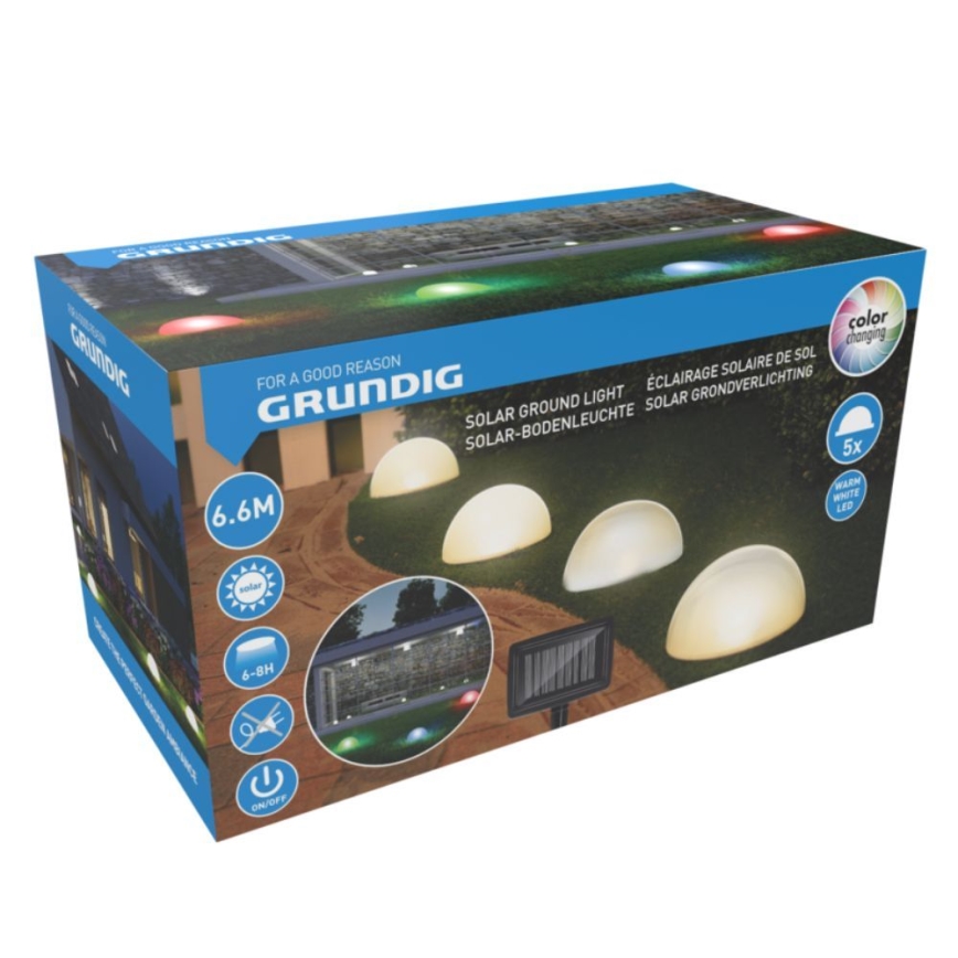 НАБІР 5x Світлодіодний світильник на сонячній батареї LED/3,2V 600 mAh кольоровий