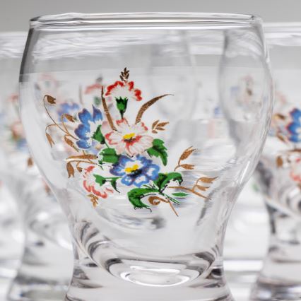 Набір 6x чарка для лікеру прозорий - зразок квітки № 3
