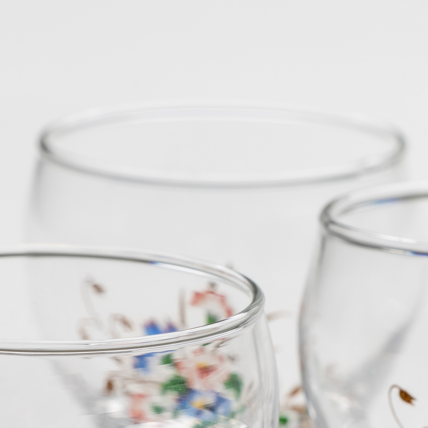 Набір 6x чарка для лікеру прозорий - зразок квітки № 3