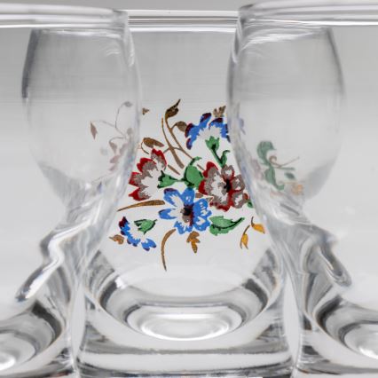 Набір 6x чарка для лікеру прозорий - зразок квітки № 4