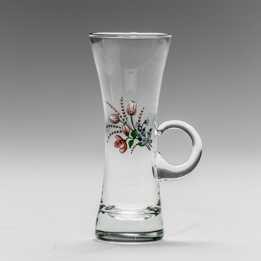 Набір 6x чарка для лікеру з вушком прозорий з мотивом букета № 3