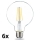 НАБІР 6x LED лампочка з регулюванням яскравості VINTAGE G93 E27/8W/230V 2700K