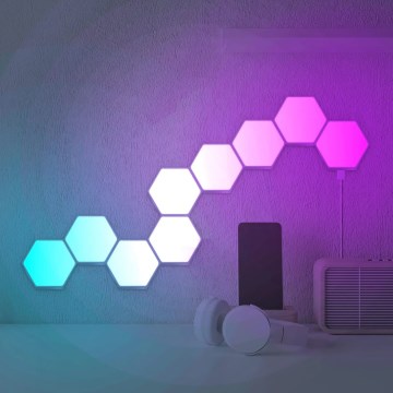 НАБІР 9x LED RGBW Настінний декоративний світильник з регулюванням яскравості MAYA LED/1W/230V + пульт дистанційного керування