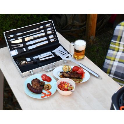 Набір для барбекю з валізкою нержавіюча сталь 18 шт.