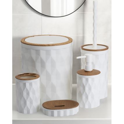 Набір для ванної REINA 5 шт. білий/коричневий