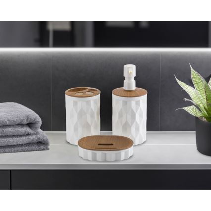 Набір для ванної REINA 5 шт. білий/коричневий