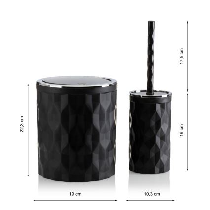 Набір для ванної REINA 5 шт. чорний/глянцевий хром