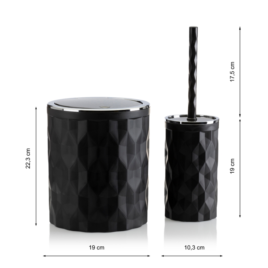 Набір для ванної REINA 5 шт. чорний/глянцевий хром