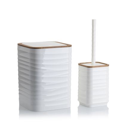 Набір для ванної WAVE 5 шт. білий/коричневий