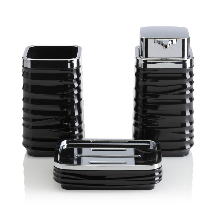 Набір для ванної WAVE 5 шт. чорний/глянцевий хром