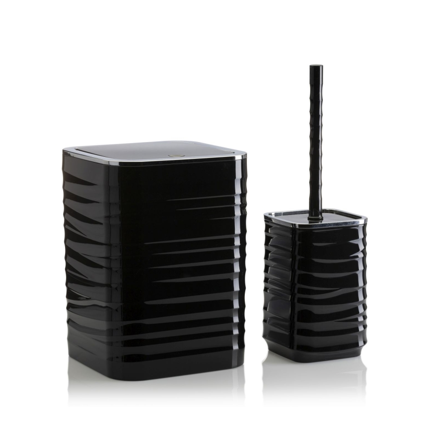 Набір для ванної WAVE 5 шт. чорний/глянцевий хром