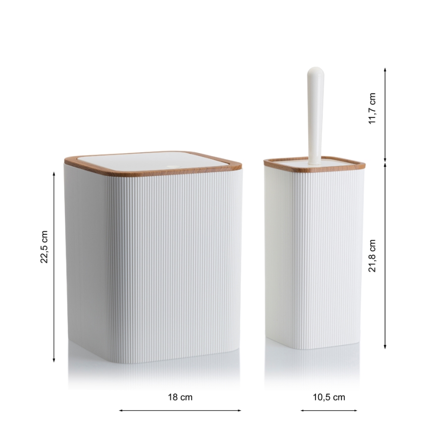 Набір для ванної ZOYA 5 шт. білий/коричневий