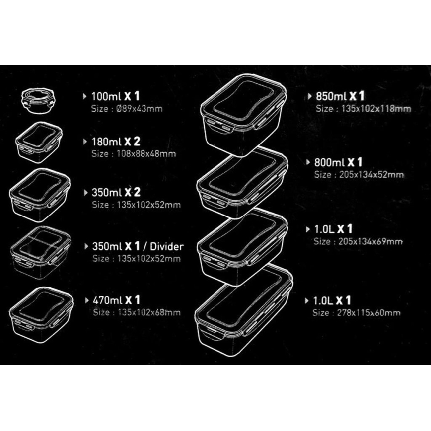 Набір із 11 харчових контейнерів LOCK