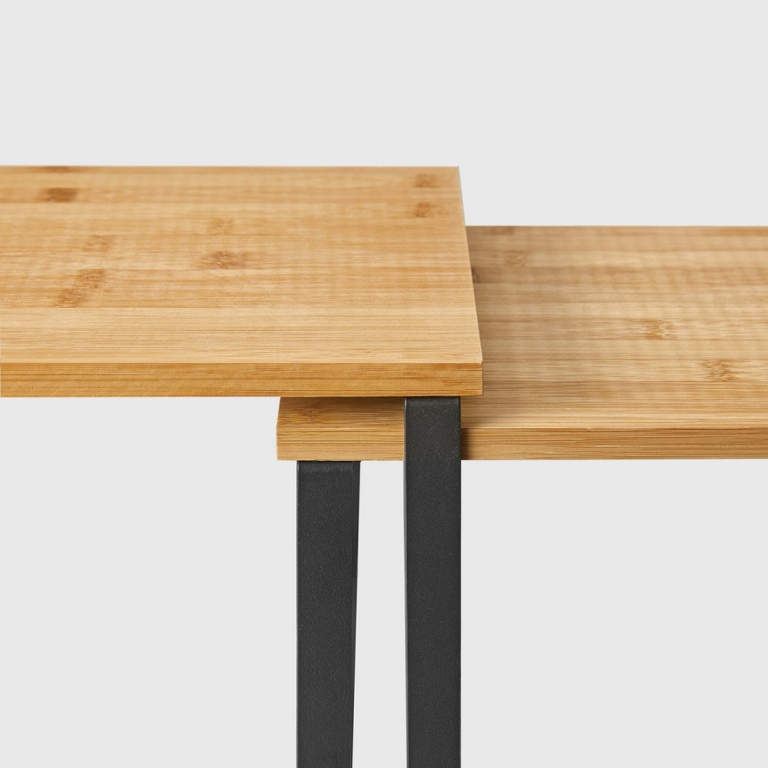 Набір із 2 полиць для зберігання MARGE чорні/коричневі