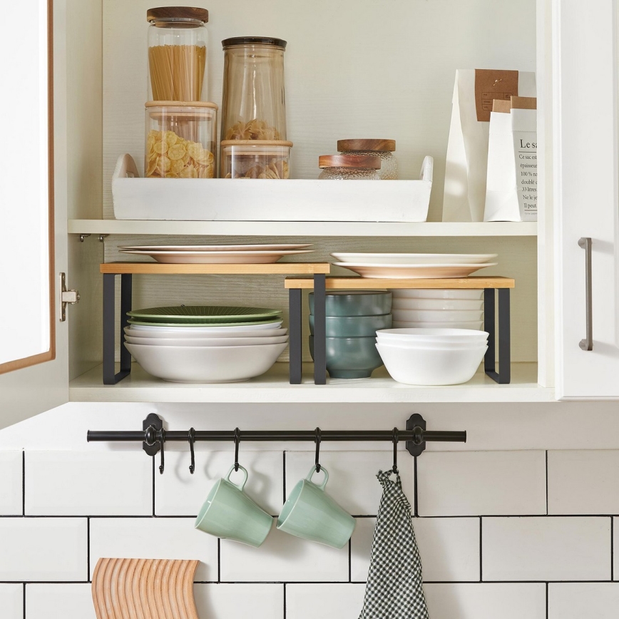 Набір із 2 полиць для зберігання MARGE чорні/коричневі