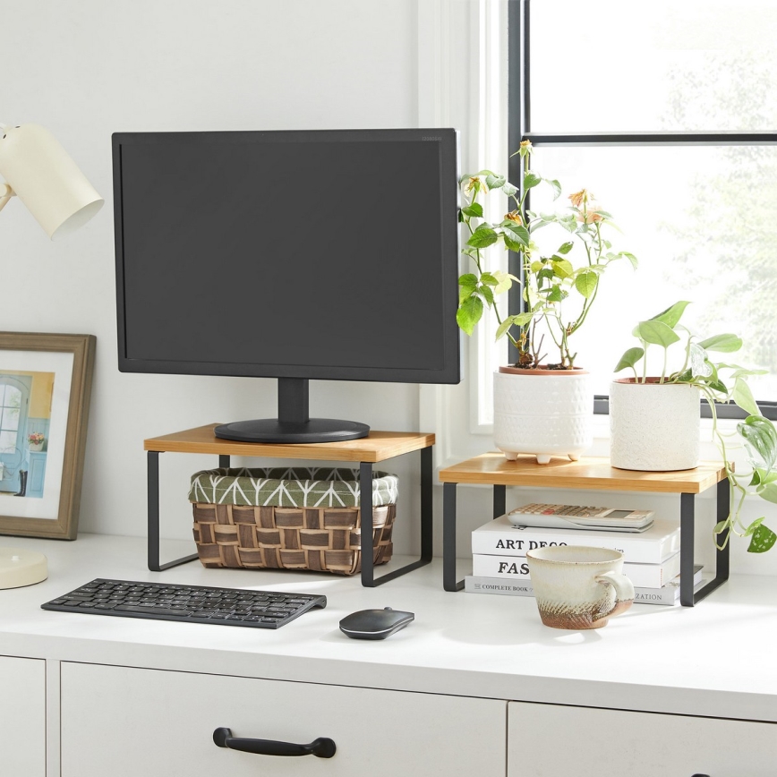 Набір із 2 полиць для зберігання MARGE чорні/коричневі