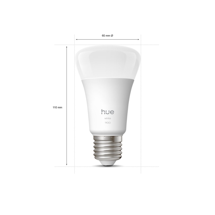 Набір із 2 регульованих світлодіодних лампочок Philips Hue WHITE E27/9,5W/230V 2700K