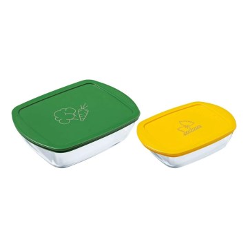 Набір із 2 скляних контейнерів для продуктів PYREX 1,2/2,5 л
