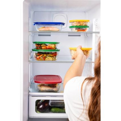 Набір із 2 скляних контейнерів PYREX для зберігання продуктів, 1,2 та 2,5 л