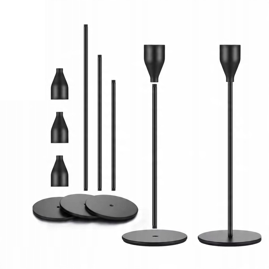 Набір із 3 чорних підсвічників