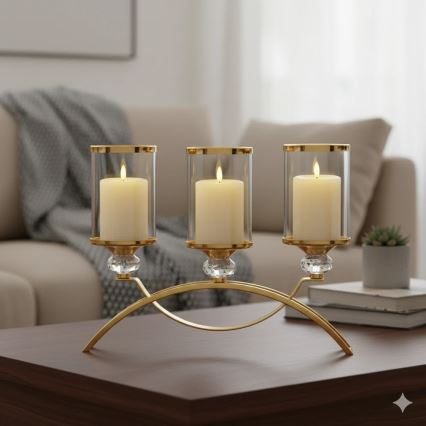 Набір із 3 LED-свічок BRILLO LED/3xAAA кремові + пульт дистанційного керування