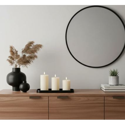 Набір із 3 LED-свічок BRILLO LED/3xAAA кремові + пульт дистанційного керування