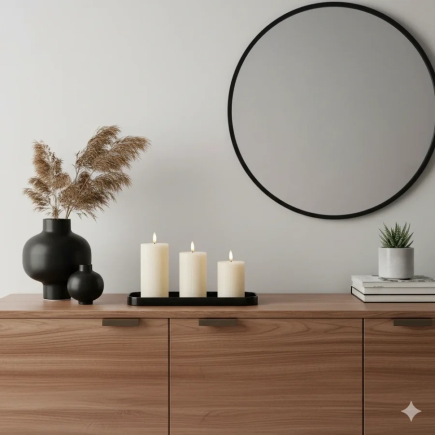 Набір із 3 LED-свічок BRILLO LED/3xAAA кремові + пульт дистанційного керування