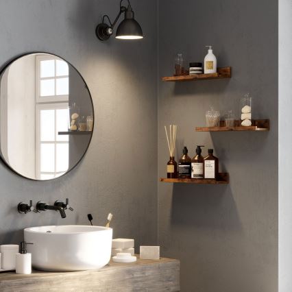 Набір із 3 настінних полиць SHELFY, коричневий