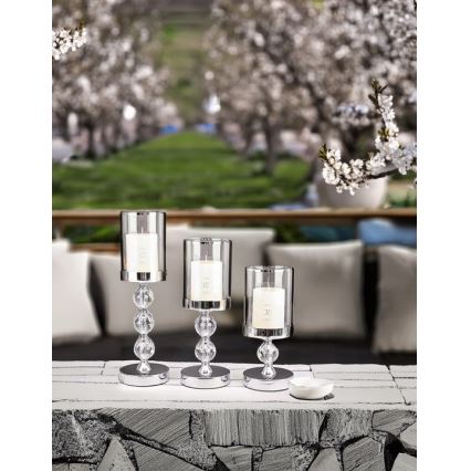 Набір із 3 підсвічників, глянцевий хром