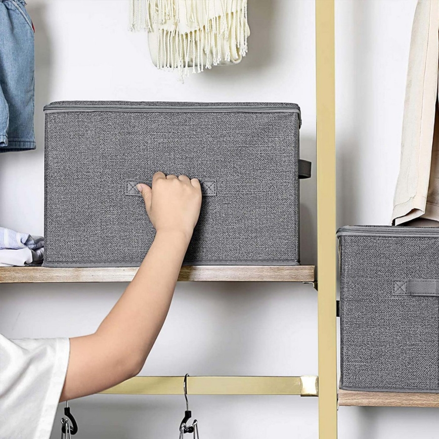 Набір із 3 сірих органайзерів для зберігання зі застібкою-блискавкою CURAN