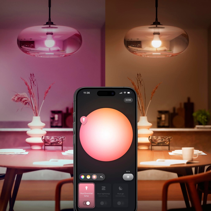 Набір із 3 димованих світлодіодних ламп Philips Hue White and Color Ambiance Essential E27/8W/230V 2200-6500K
