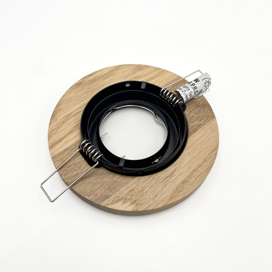 НАБІР із 3 вбудованих стельових світильників TOBBY, 1×GU10/20 Вт/230 В, діаметр 11,5 см, дуб/чорний