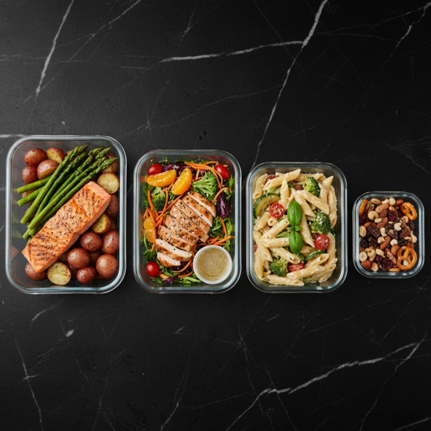 Набір із 4 контейнерів для продуктів — прозорий/м'ятний