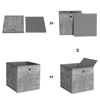 Набір із 6 контейнерів для зберігання CURAN 30x30x30 см, сірий