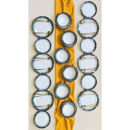 Набір посуду, 24 предмети, білий/антрацит/кераміка