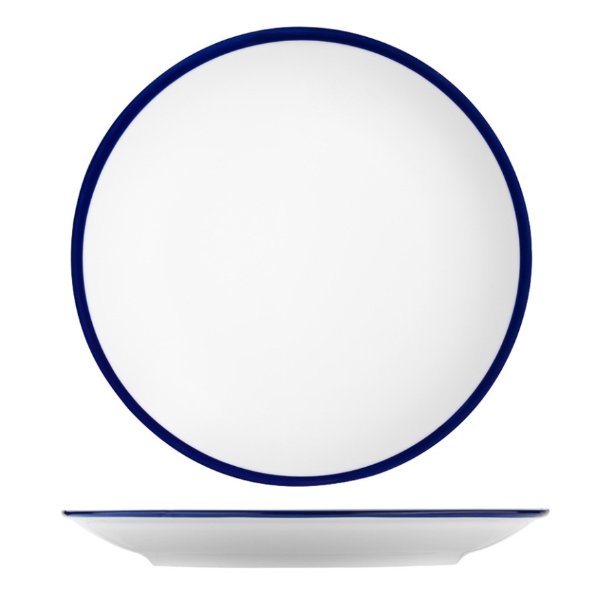 Набір посуду 24 шт. білий/синій/фарфор