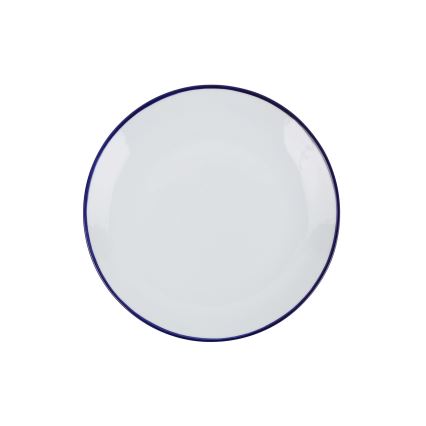 Набір посуду 24 шт. білий/синій/фарфор