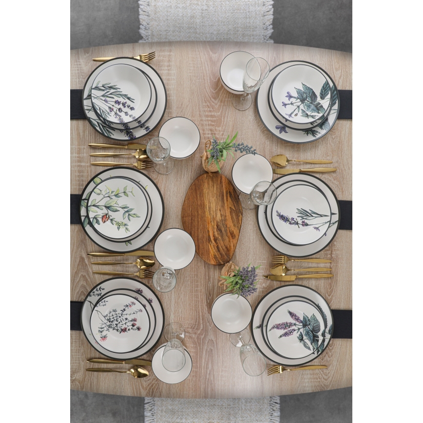 Набір посуду 24 шт., різнобарвний/кам'яна кераміка