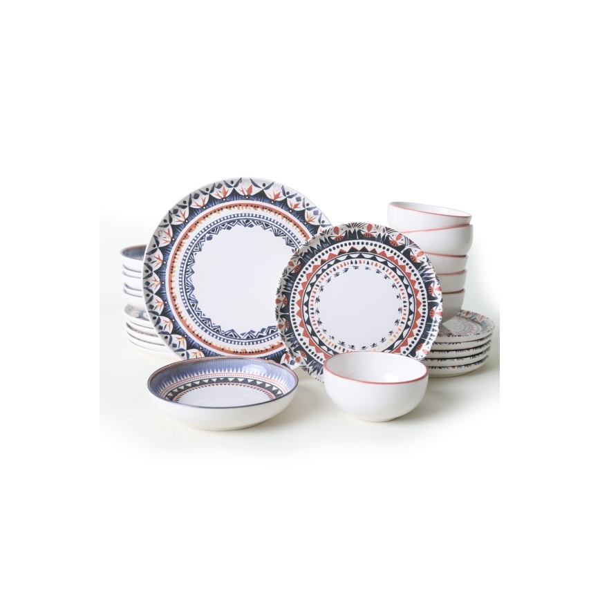 Набір посуду 24 шт. різнокольоровий/кам'яна кераміка