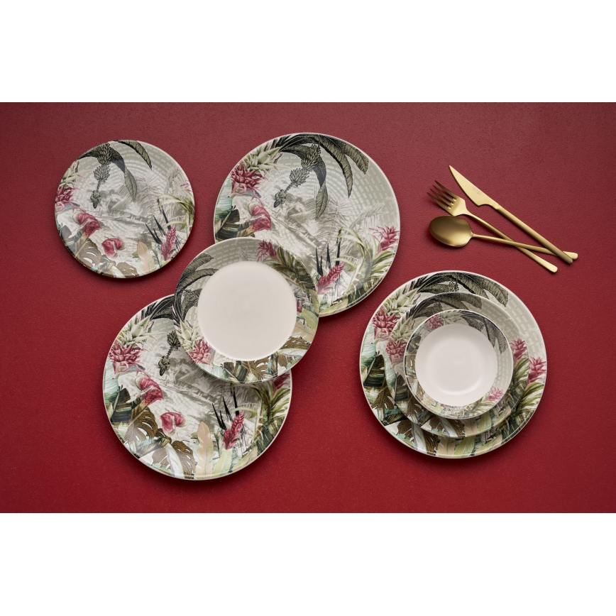 Набір столового посуду 24 шт барвистий/кераміка