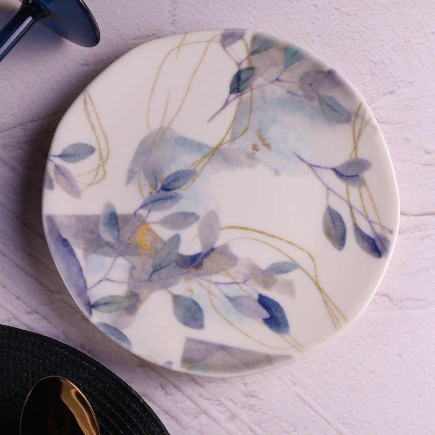 Набір столового посуду, 24 шт., білий/синій, порцеляна