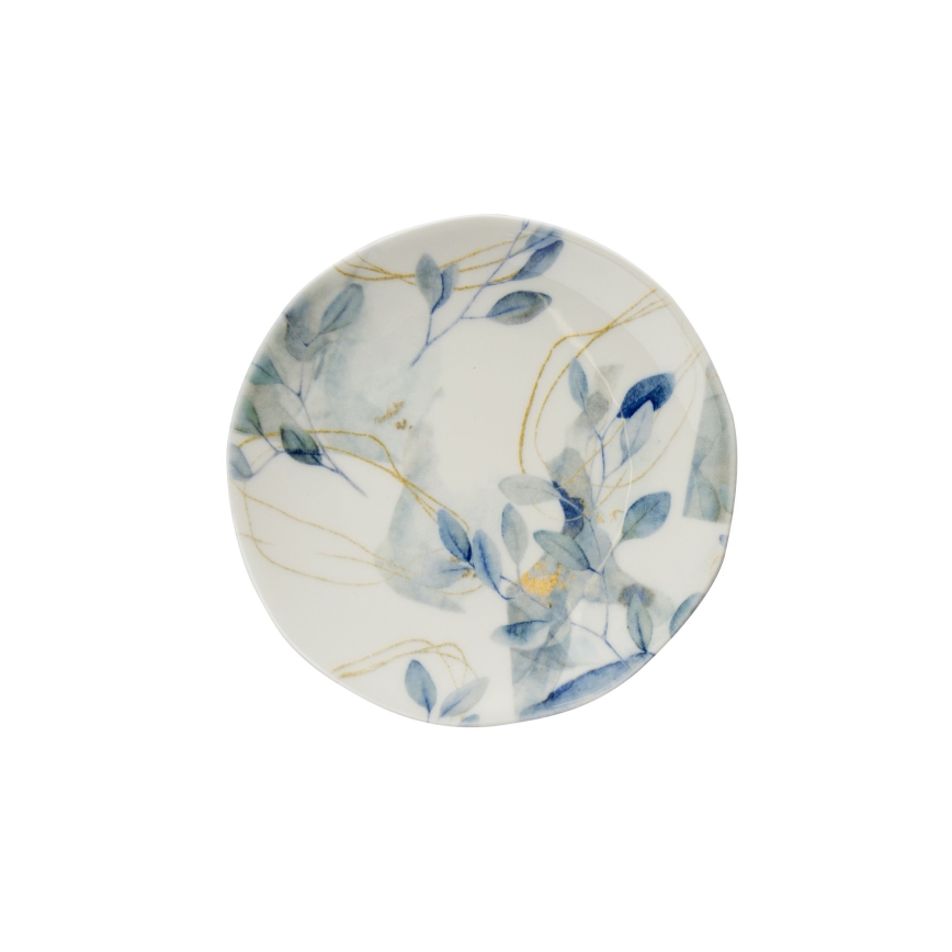 Набір столового посуду, 24 шт., білий/синій, порцеляна