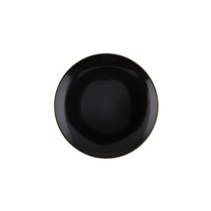 Набір столового посуду 24 шт. чорний/золотий/кераміка