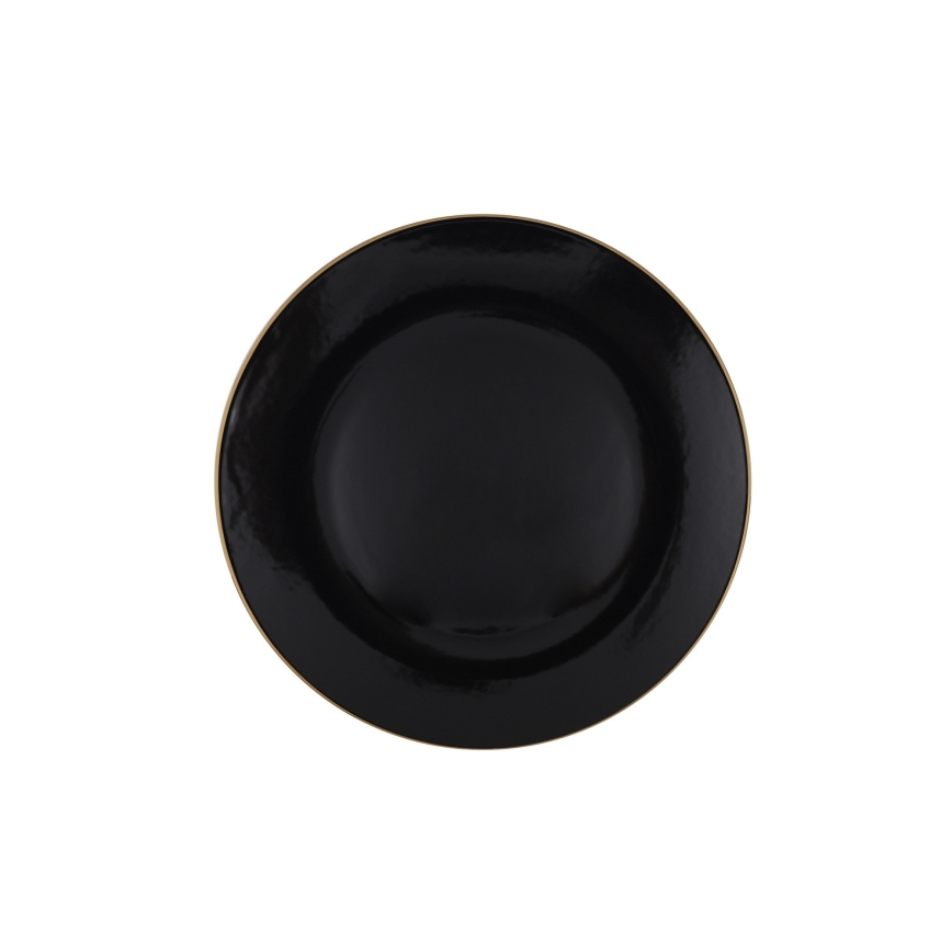 Набір столового посуду 24 шт. чорний/золотий/кераміка