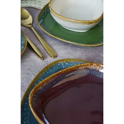 Набір столового посуду 24 шт. яскравий/кам'яна кераміка