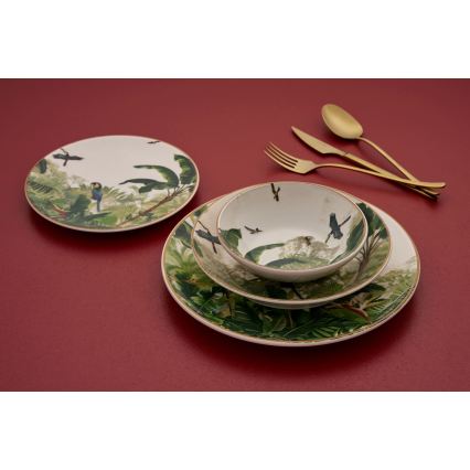 Набір столового посуду з 24 предметів — різнокольоровий, керамічний