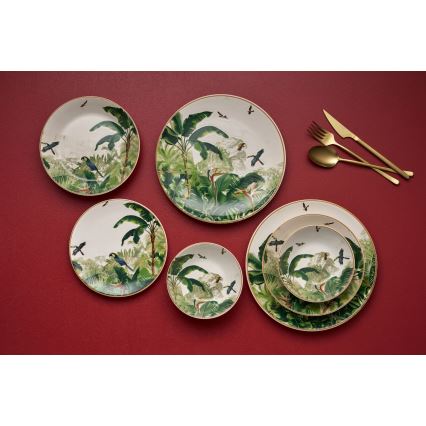 Набір столового посуду з 24 предметів — різнокольоровий, керамічний