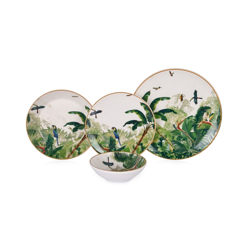 Набір столового посуду з 24 предметів — різнокольоровий, керамічний