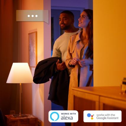 НАБІР - Світлодіодна RGBW стрічка з регулюванням яскравості Philips Hue WHITE AND COLOR AMBIANCE 2 м LED/20W/230V + 2x Світлодіодна лампочка з регулюванням яскравості Philips A60 E27/9W/230V 2000-6500K
